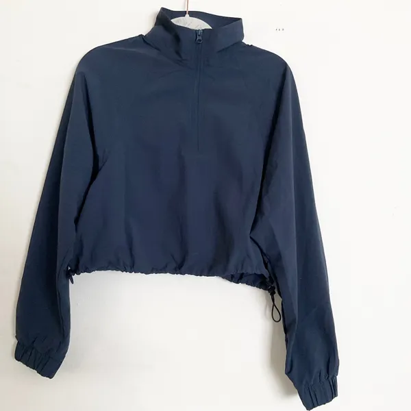 Alo Yoga Cropped 1/4 Zip Alumni Pullover Navy M - Image 2