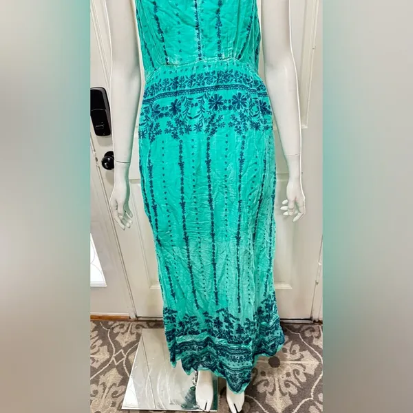 RAGA Maxi Tiered Floral Dress Somewhere in Paradise Turquoise Boho Festival A1 - Image 8