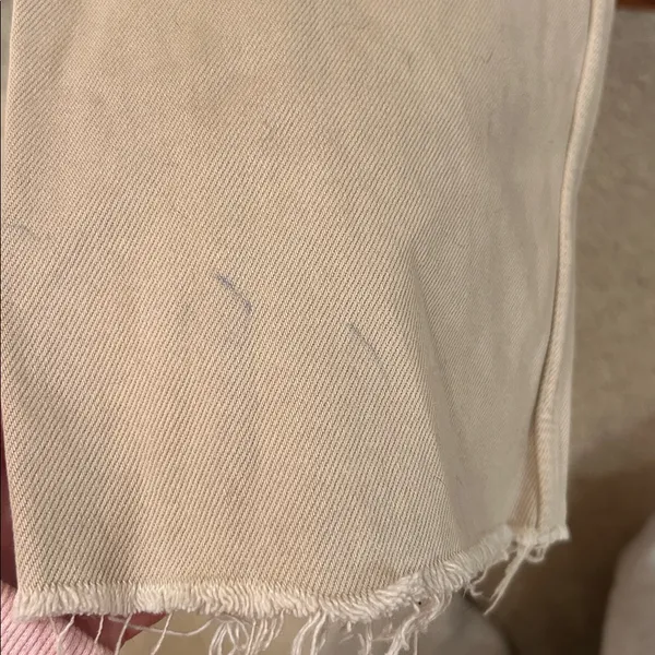 Zara Cream Jeans with Frayed Hem - Image 8