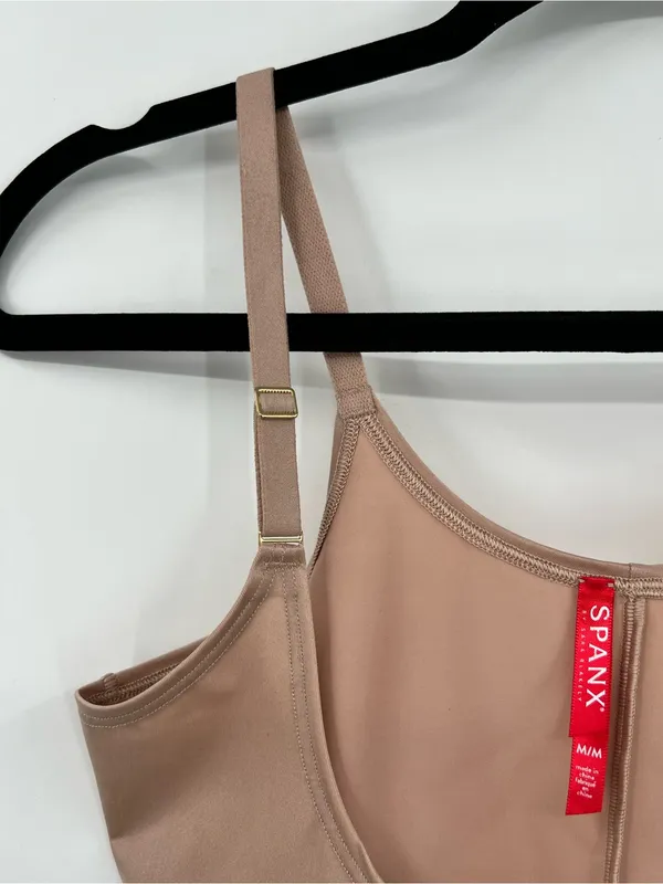 SPANX Open Bust Full Slip Dress Shapewear Adjustable Straps Stretch Nude Medium - Image 13