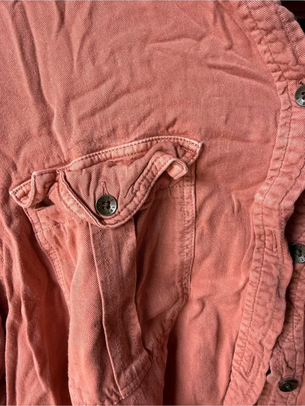 American Eagle Boyfriend Fit Distressed Button-Up Shirt – Size Large - Image 3