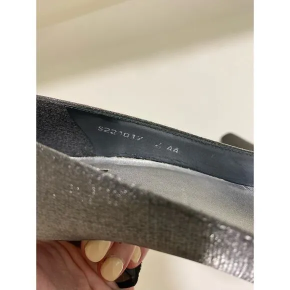 Stuart Weitzman slate gray silver shimmer evening‎ heels pumps size 6 - Image 10