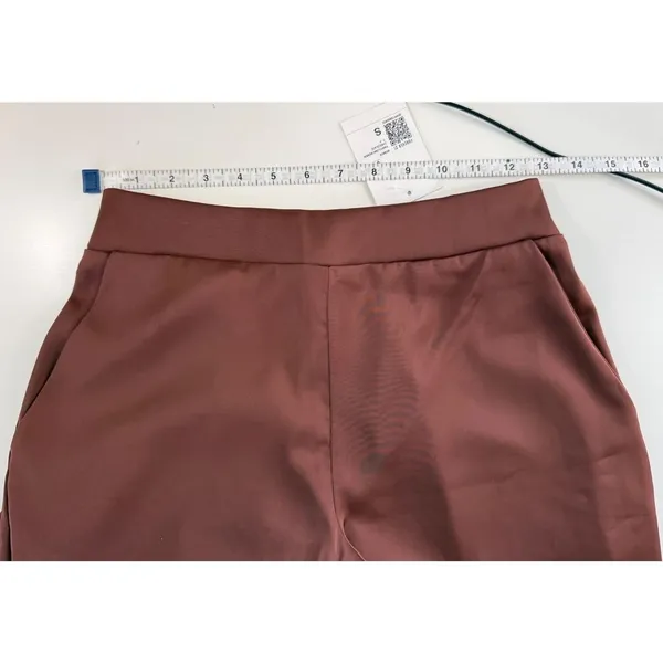 Forever 21 Chocolate Brown Wide Leg High Rise Pants‎ Elastic Waist Minimalist S - Image 7