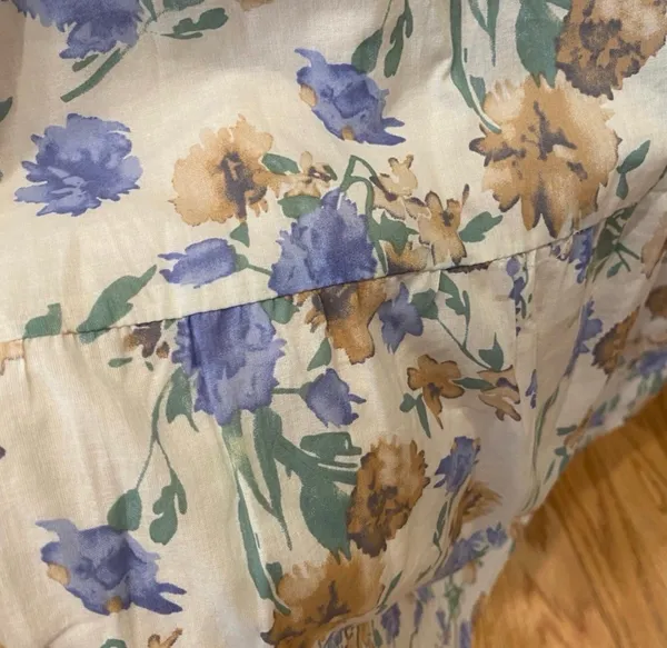Revolve Heartloom Ronnie Prairie Tier Dress Floral Smocked White Blue Green M - Image 9