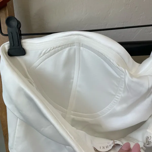 NWT Meshki White Satin Mini Eileen Dress - Image 4