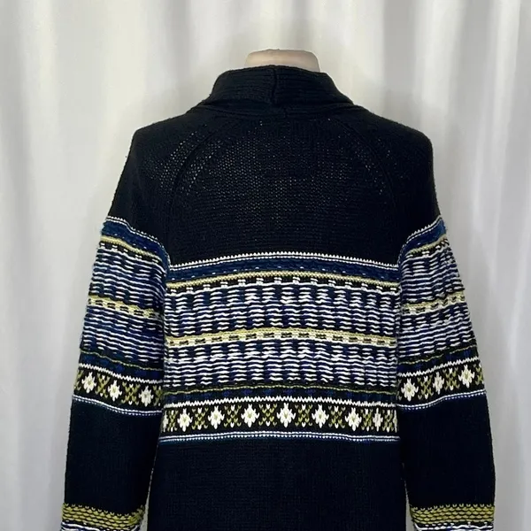 Anthropologie SPARROW Batley Fairisle Black Cardigan Sweater Fair Isle Large - Image 8
