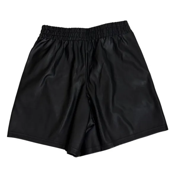 NWT Fabletics Vegan Faux Grunge Leather High Waisted Black Shorts Size XS - Image 2