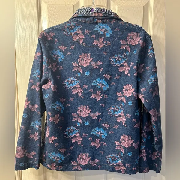 Vintage Tantrums Jean floral Jacket size M - Image 2