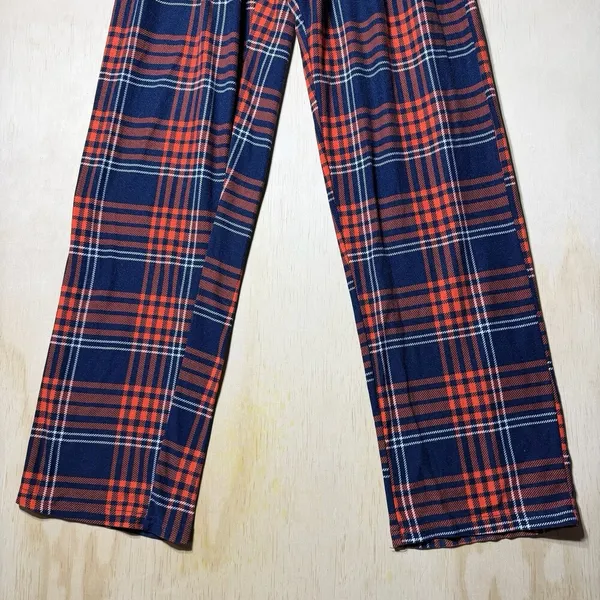 NFL Chicago Bears Plaid Pajama XS Orange‎ Blue Sleepwear Lounge - Image 4
