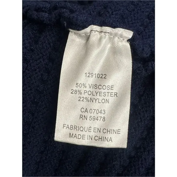 NEW Joie Navy Cotton Button Front Sweater Vest Women’s XL - Image 3