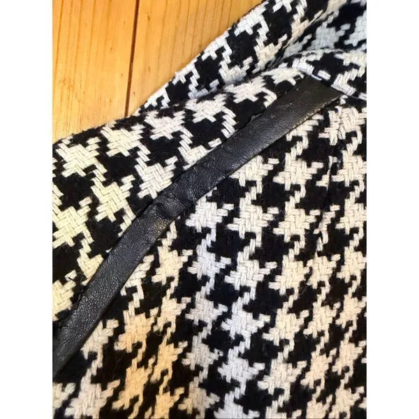 Vintage Apt. 9 Black White Houndstooth Lined Wool Blend Coat READ Size Large (64 - Image 9