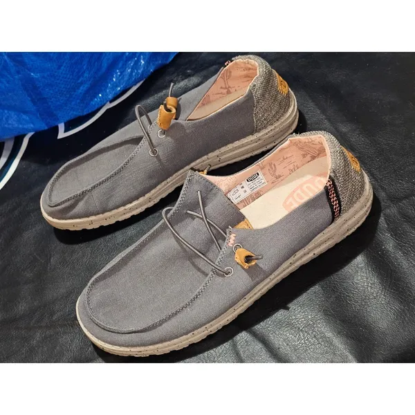NWOT Hey Dude Womens Washed Canvas Charcoal‎ Wendy Shoes 9 - Image 2