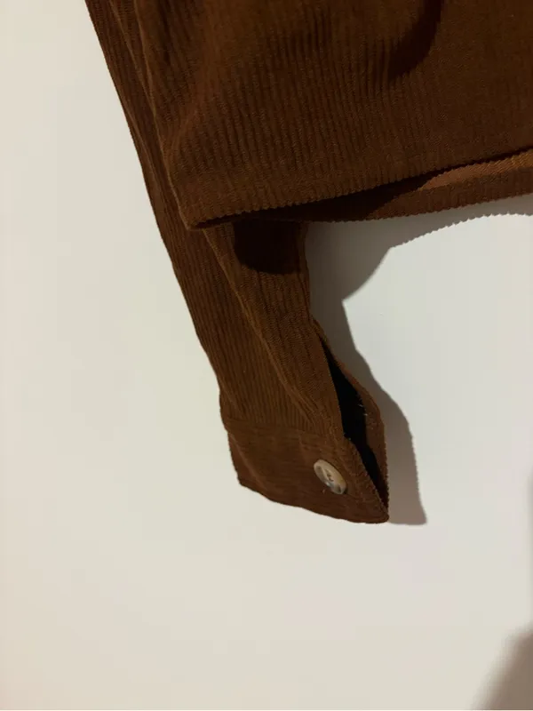 Zeagoo Fashion Cropped courdoroy Shacket Button‎ Down Crop Jacket brown size XS - Image 6