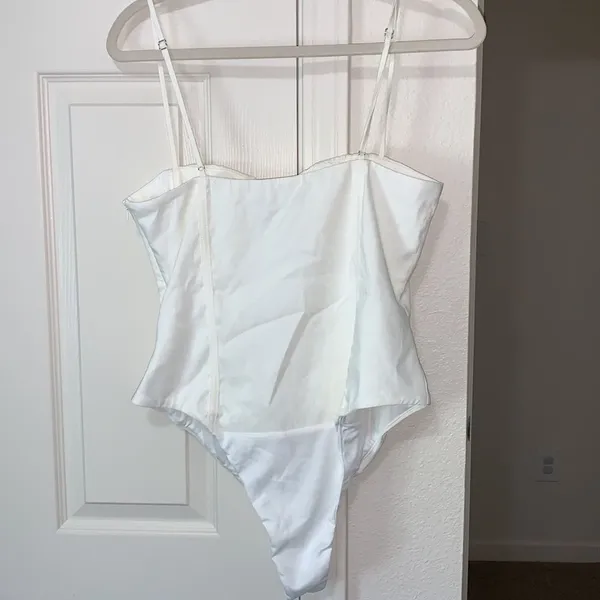 ZARA Corset Bodysuit Top in White - Image 4