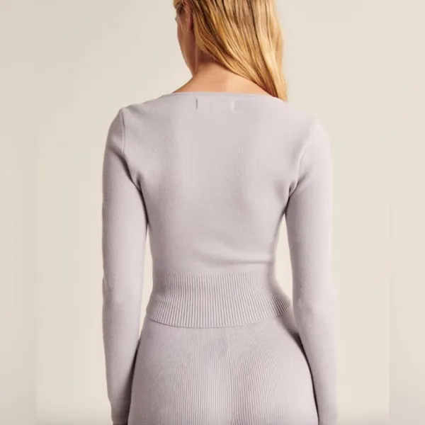 NWT Abercrombie & Fitch Ribbed Slim Corset Sweater‎ Women’s Size Medium - Image 3