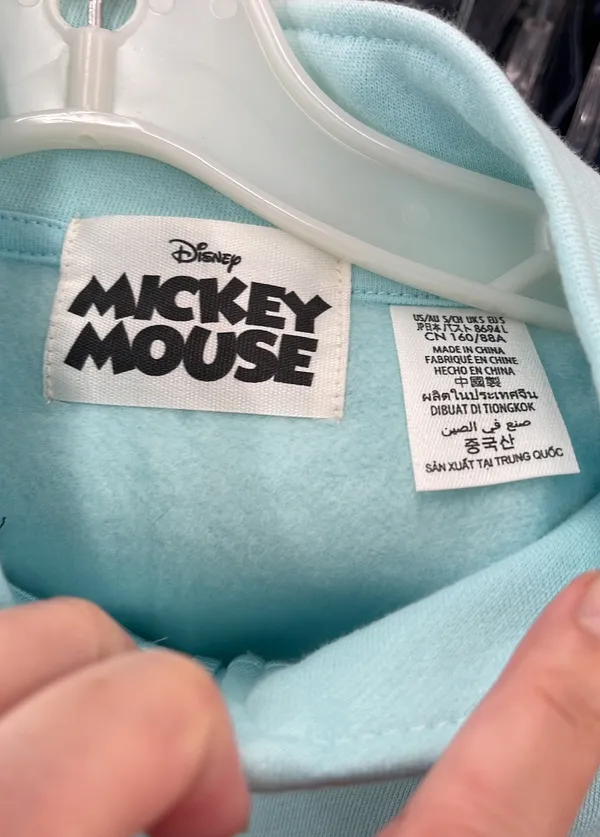 Crop Half-zip Pullover For Women 🐭 Mickey Mouse - Sky Blue EUC - Image 2