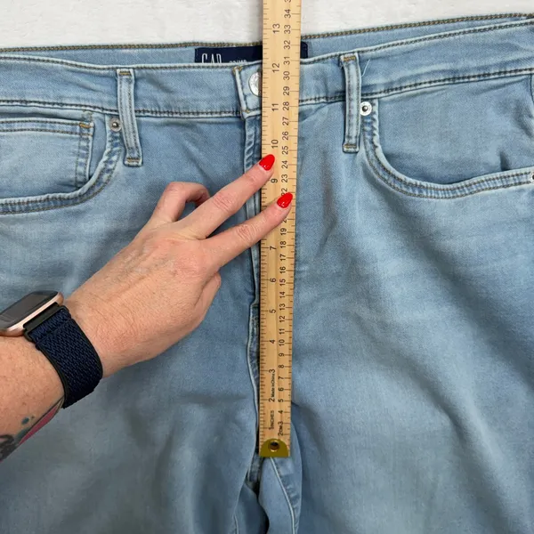 Gap 32 14 Jeans High Rise Wide Leg Sweatpant Light Wash Grunge Punk Festival - Image 13