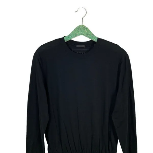 ATM Anthony Thomas Melillo Black Long Sleeve Thong‎ Bodysuit Minimalist Medium - Image 2