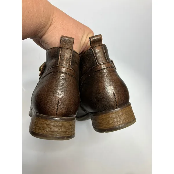 Earth brooks slouched‎ leather ankle boots women's size 8.5 casual boho neutral - Image 4