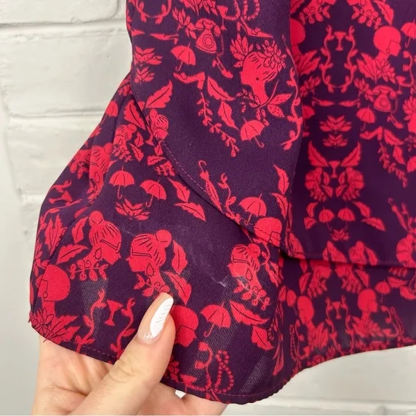 CABI Modern Cameo Magenta Face Figure Patterned Tank Top Size M - Image 8