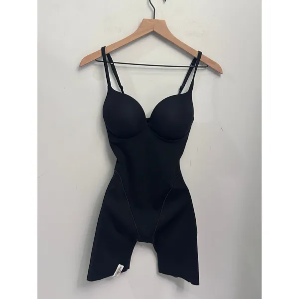 Skims Ultimate Body Push-Up Enhancing Padded Midthigh Bodysuit Small Onyx New - Image 2