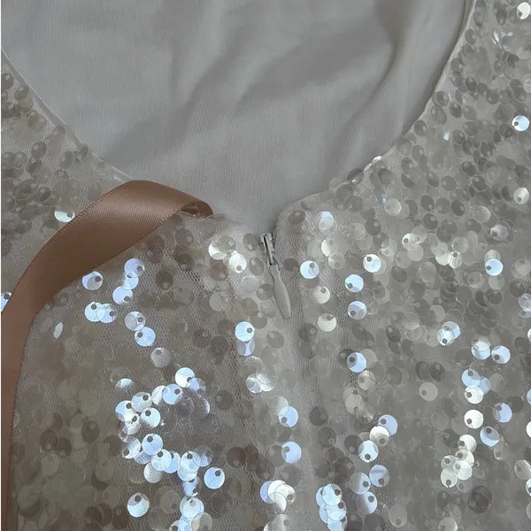 Meshki Sofia Long Sleeve Sequin Maxi Dress Size XS in White - Image 6