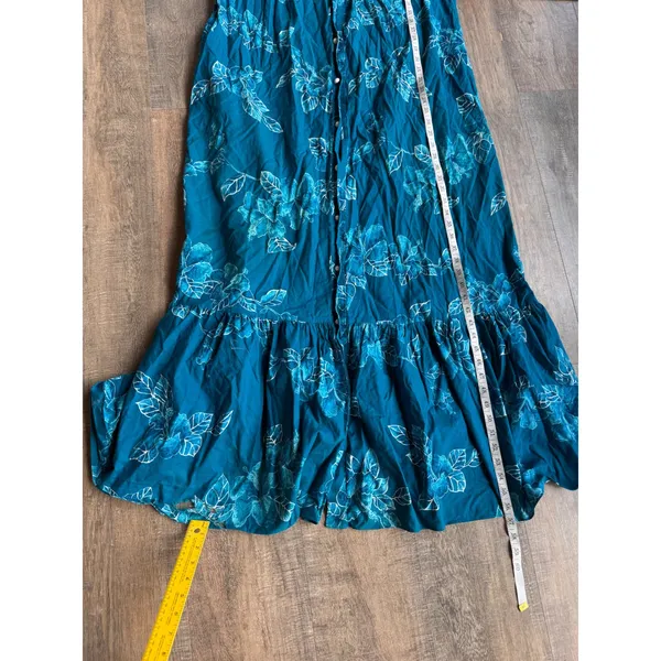 Hilo Hattie Teal Blue Tropical Hibiscus Maxi Muumuu Dress XL Hawaii Mrs Roper - Image 7