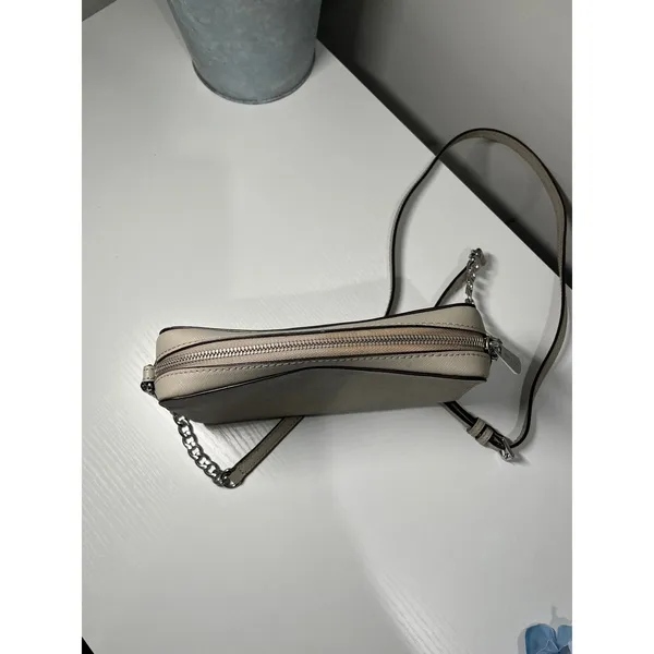 Michael Kors Jet‎ Set Travel Small Crossbody Bag Beige Saffiano Leather - Image 9