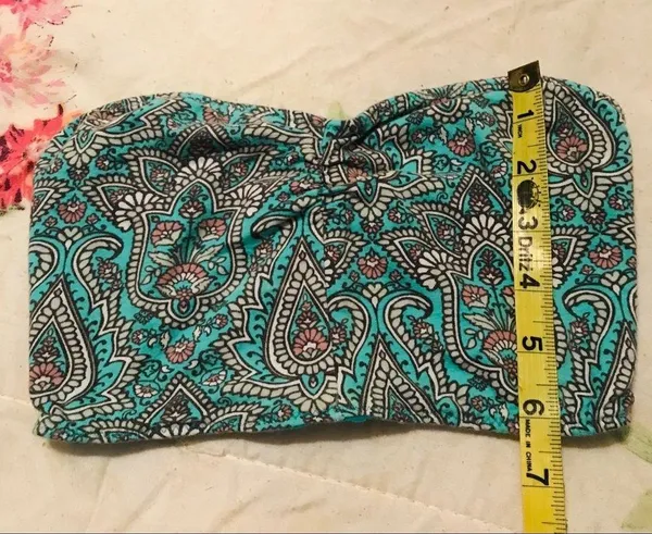 5/$25 Sale reversible bandeau bra paisley print on one side - Image 5