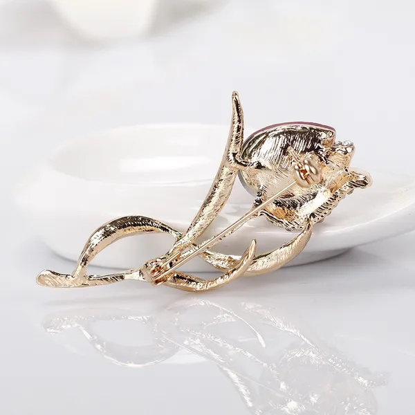 Elegant Crystsl Flower Brooch Pin for Women - Image 3