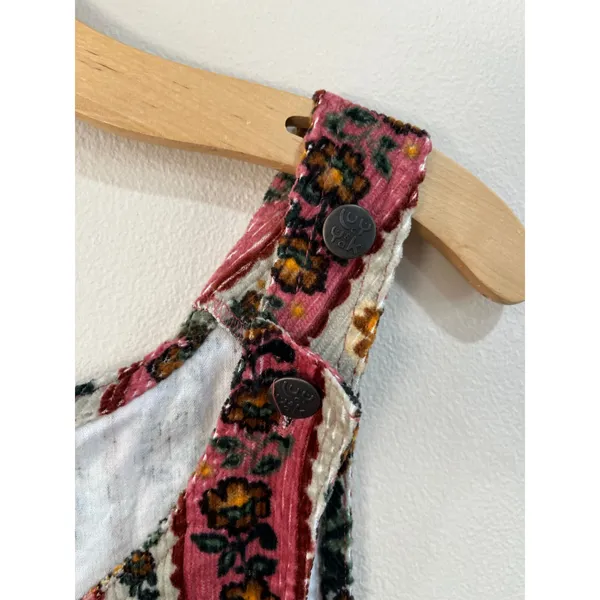 Lucy Yak Layla Corduroy Floral Overall Mini Dress Organic Cotton‎ Size US 2 - Image 7