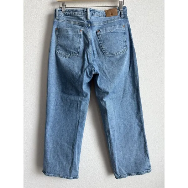 Zara Women’s Medium Wash High Rise Wide Leg‎ Baggy Jeans Blue Denim Size 8 - Image 2