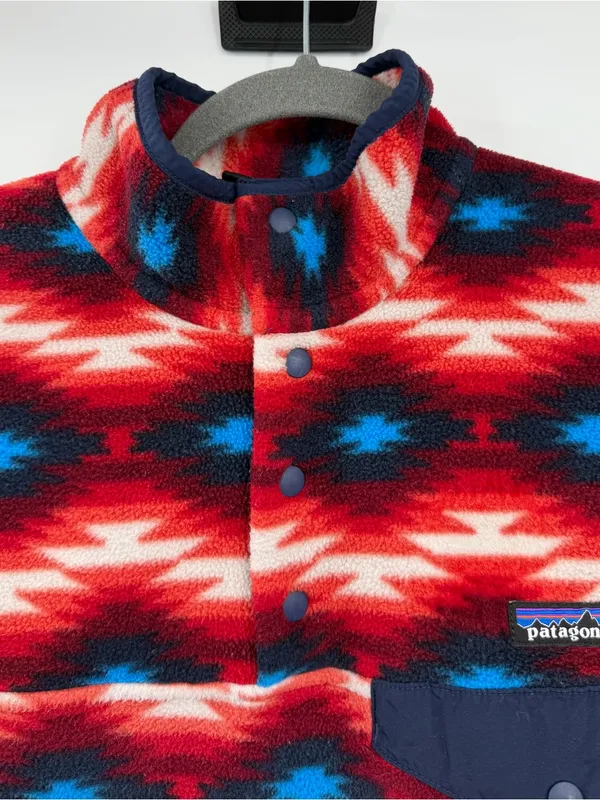 Patagonia Synchilla Snap-T Fleece Women M Wild Desert Red Aztec FA15 - Image 4