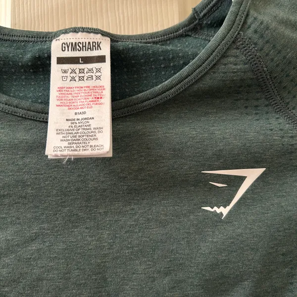 Gymshark Vital Seamless 2.0 Long Sleeve Crop Top Size Large Dark Green Marl - Image 4