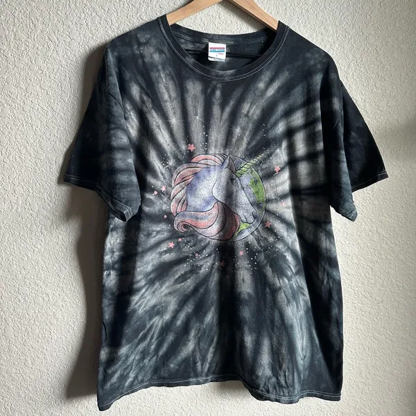 🖤Junk Food Unicorn World Black Tie-Dye Tee T-Shirt - Image 4