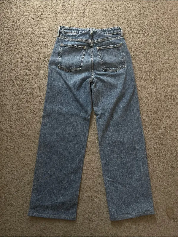 Old navy Classic High-Rise Straight wide Leg Jeans - Dark Blue - Image 2