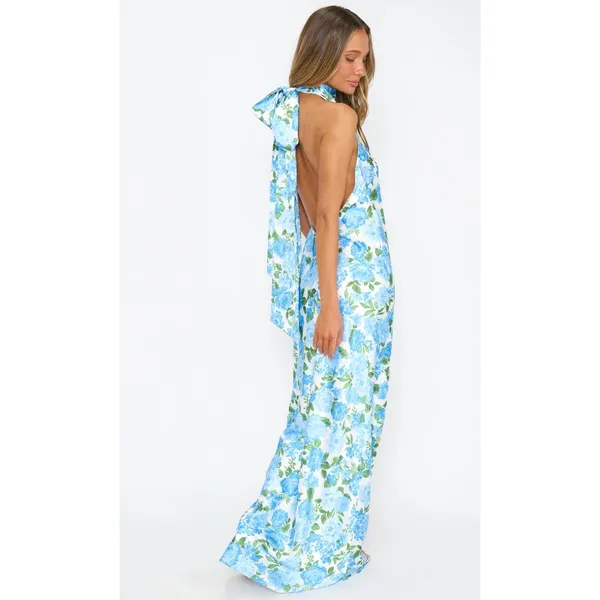Show Me Your MuMu Lisa Maxi Dress Cottage Floral Blue Size Small - Image 2