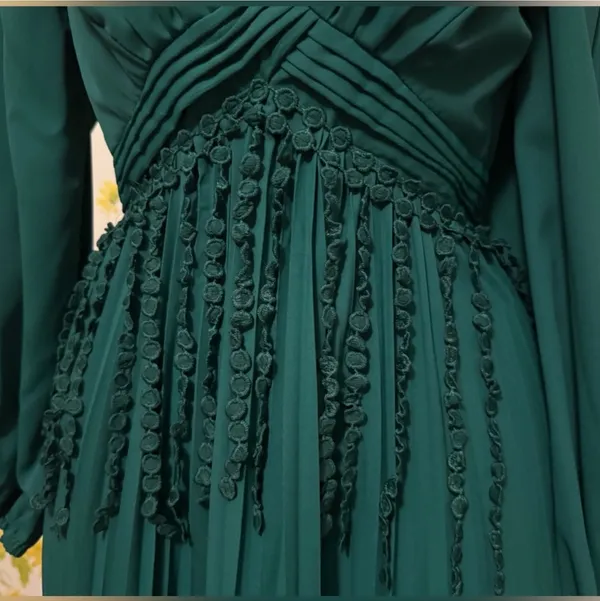 NWT Emerald Green Long Sleeve Prom Dress size S - Image 6