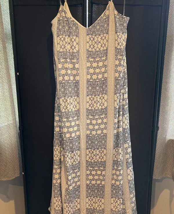 Emily Wonder Blue and White Maxi Sundress - Size L - NWT - Image 8