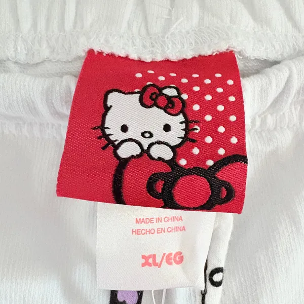Hello Kitty Sanrio Lightweight White Waffle Knit Pajama Pants XL NWT - Image 8