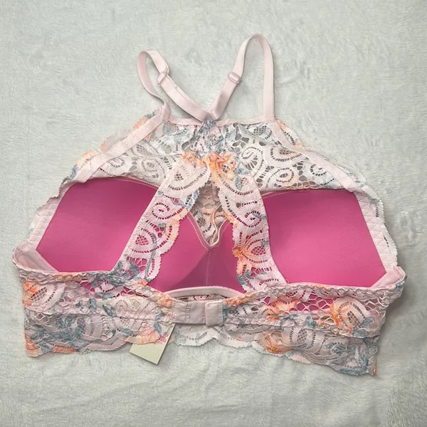PINK‎ Victoria’s Secret Floral Push Up Women’s Lace Bralette Small - Image 4