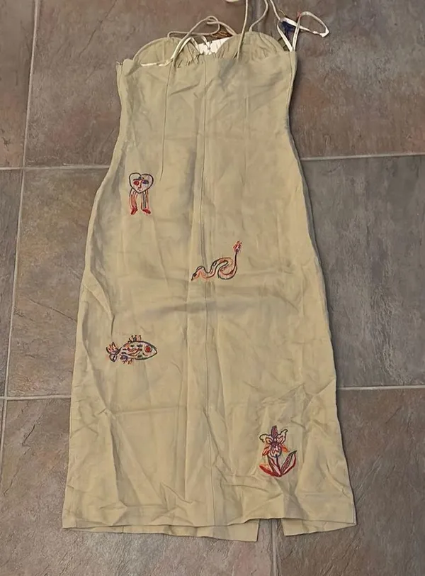 New with tags Farm Rio x Anthropologie embroidered linen dress XS - Image 9