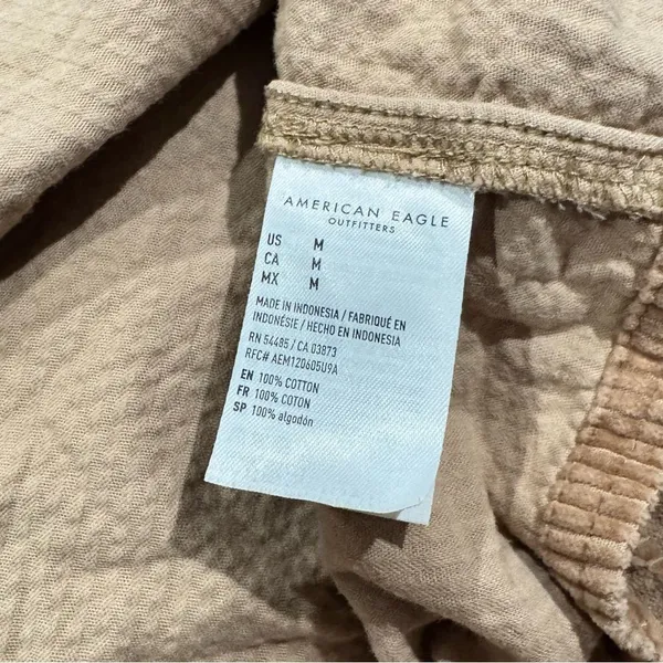 American Eagle Tan Corduroy Belted Mini Dress Women’s Medium - Image 4