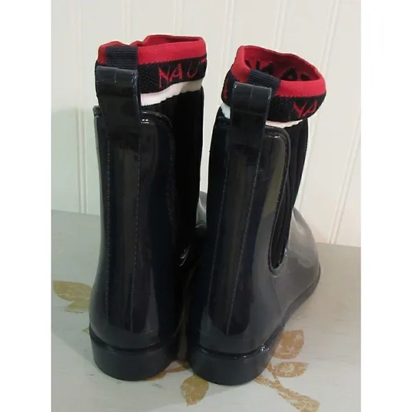 Nautica navy rain boot sz 8 NWOB - Image 4