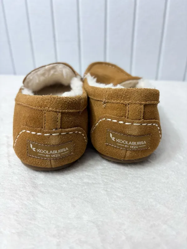 Koolaburra Chestnut Lezly Suede Moccasin Flats with Cream‎ Fur Lining Size 8 - Image 3