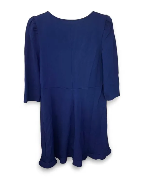 NWOT Express Cobalt Blue Ruched V-Neck Fit & Flare Dress Women’s Large Stretch Knit - Image 2