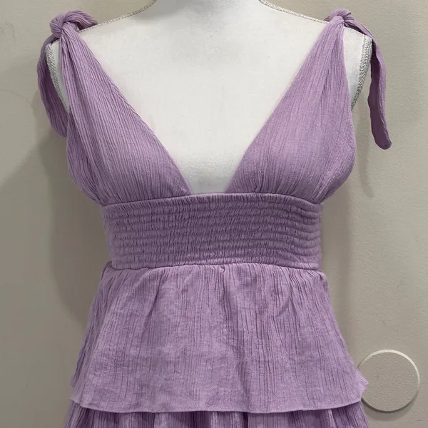 Lovers and Friends Brielle Mini‎ Dress Lavender Purple Tiered Ruffle Revolve S - Image 5