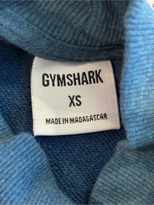 Gymshark Rest Day Sweats Cropped Mock Neck Pullover Sweatshirt Teal Blue XS - Image 3