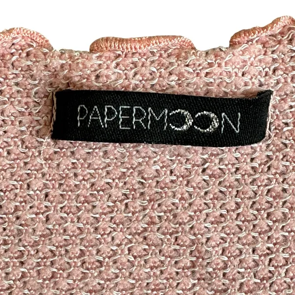 Paper Moon Pink Tie Open Front Cropped Cardigan Lrg Knit Y2K Fairy Coquette‎ 90s - Image 8