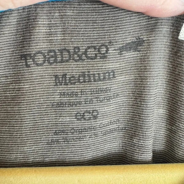 Toad&Co Womens Brown Blue Windmere II Tencel Organic Cotton T-Shirt Dress Medium - Image 5